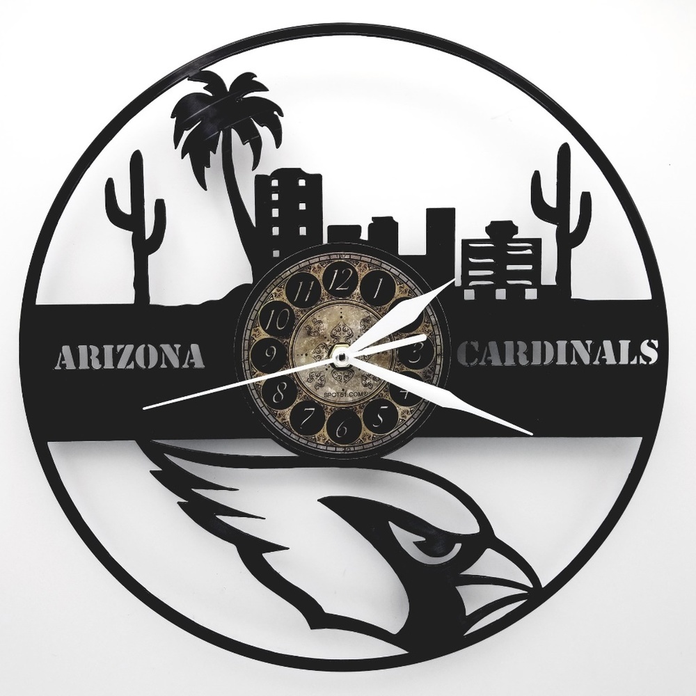 ARIZONA CARDINALS vinyl record clock